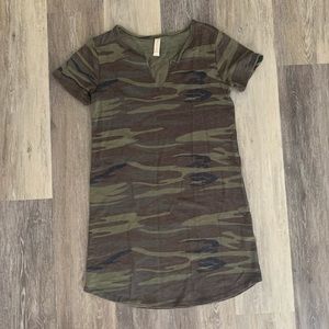 Altar’d State distressed camo t shirt dress